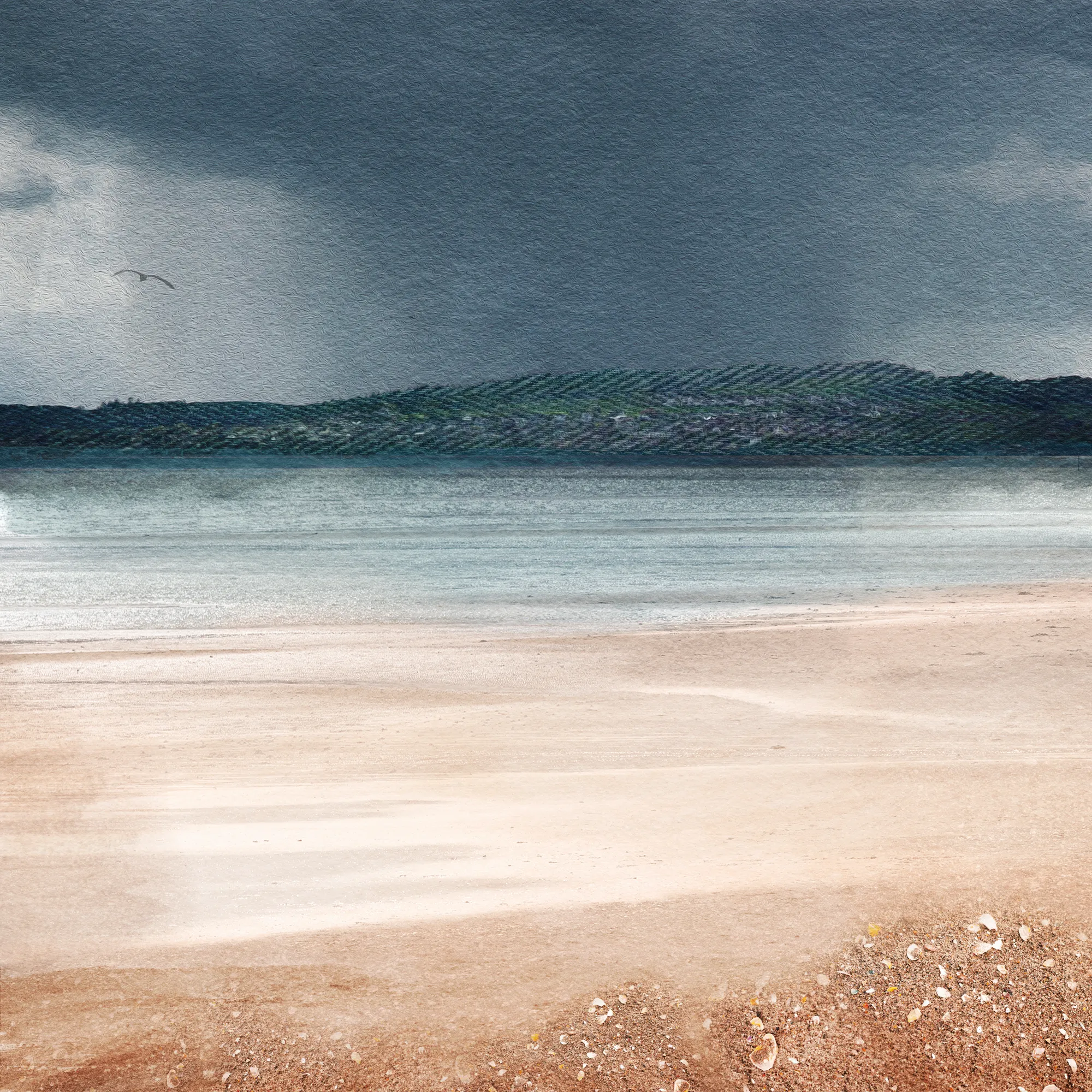 Rain Over Fife Scottish art print by Dundee artist Carol McEwan www.carolmcewan.scot